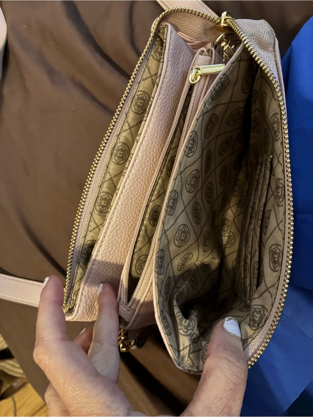 Nanette Lepore Pink Leather Zip-Top Crossbody